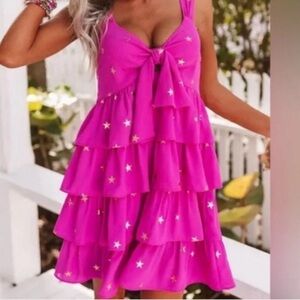 Buddy Love Pink Star Mini Dress small